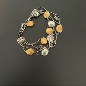 Brighton Mediterranean Gold & Silver Tone Disc Bracelet